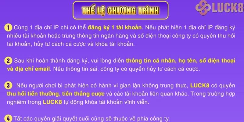 Cách tham gia & nhận chương trình khuyến mãi Luck8