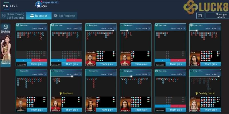 Trải nghiệm giao diện hiện đại tại MG Casino