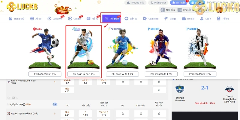 CMD368 Sports: Sảnh Thể Thao luck8 uy tín số 1 Châu Á