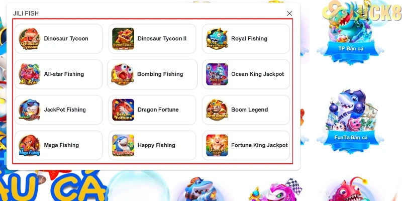 Điểm danh đối tác cung cấp game Bắn Cá tại Luck8