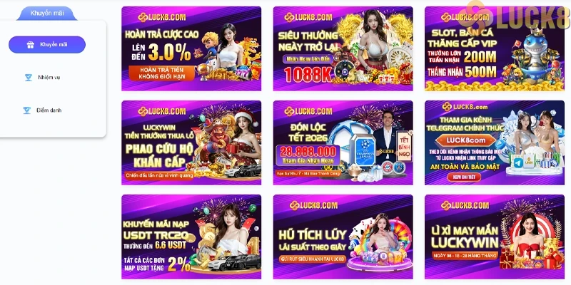 Giới thiệu các chương trình khuyến mãi thịnh hành tại Luck8 Giới thiệu các chương trình khuyến mãi thịnh hành tại Luck8