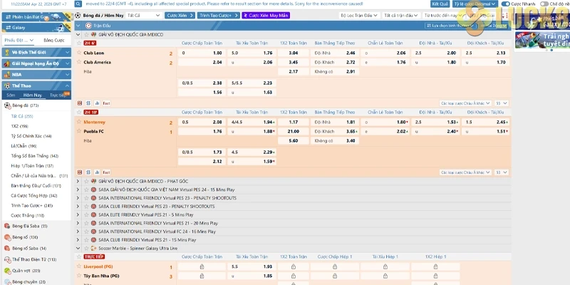 SABA Sports: Cá cược Thể Thao cực đỉnh tại luck8