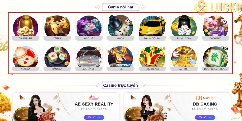 Khám phá kho trò chơi Luck8 – Đánh thức đam mê Khám phá kho trò chơi Luck8 - Đánh thức đam mê