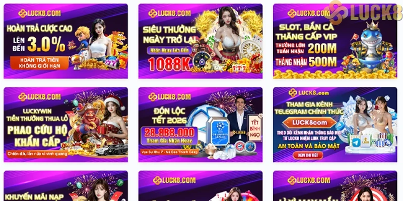 Tổng hợp các chương trình khuyến mãi hot nhất tại Luck8 Tổng hợp các chương trình khuyến mãi hot nhất tại Luck8