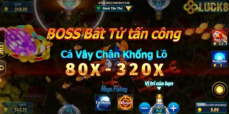 Vũ khí đặc biệt chỉ có tại Mega Fishing Luck8 Vũ khí đặc biệt chỉ có tại Mega Fishing Luck8